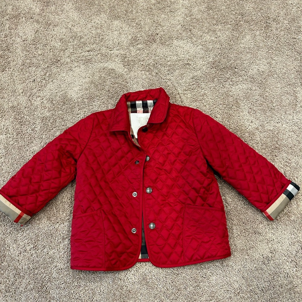 Burberry red jacket size 18 months